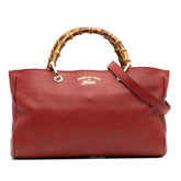 Medium Calfskin Bamboo Shopper Satchel